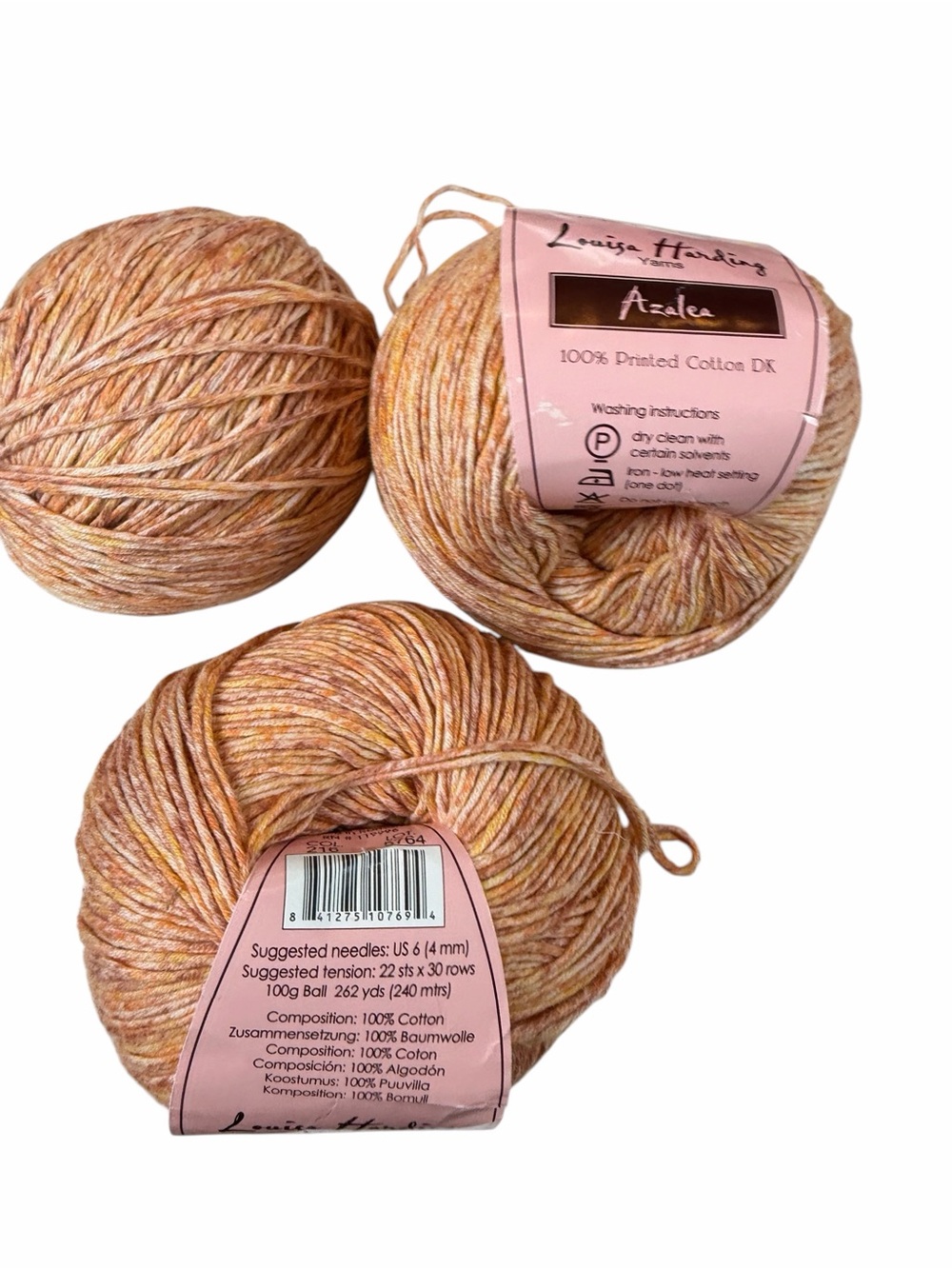 Yarn Lot Louisa Harding 100% Printed Cotton Color Azalea Orange Yellow Brown